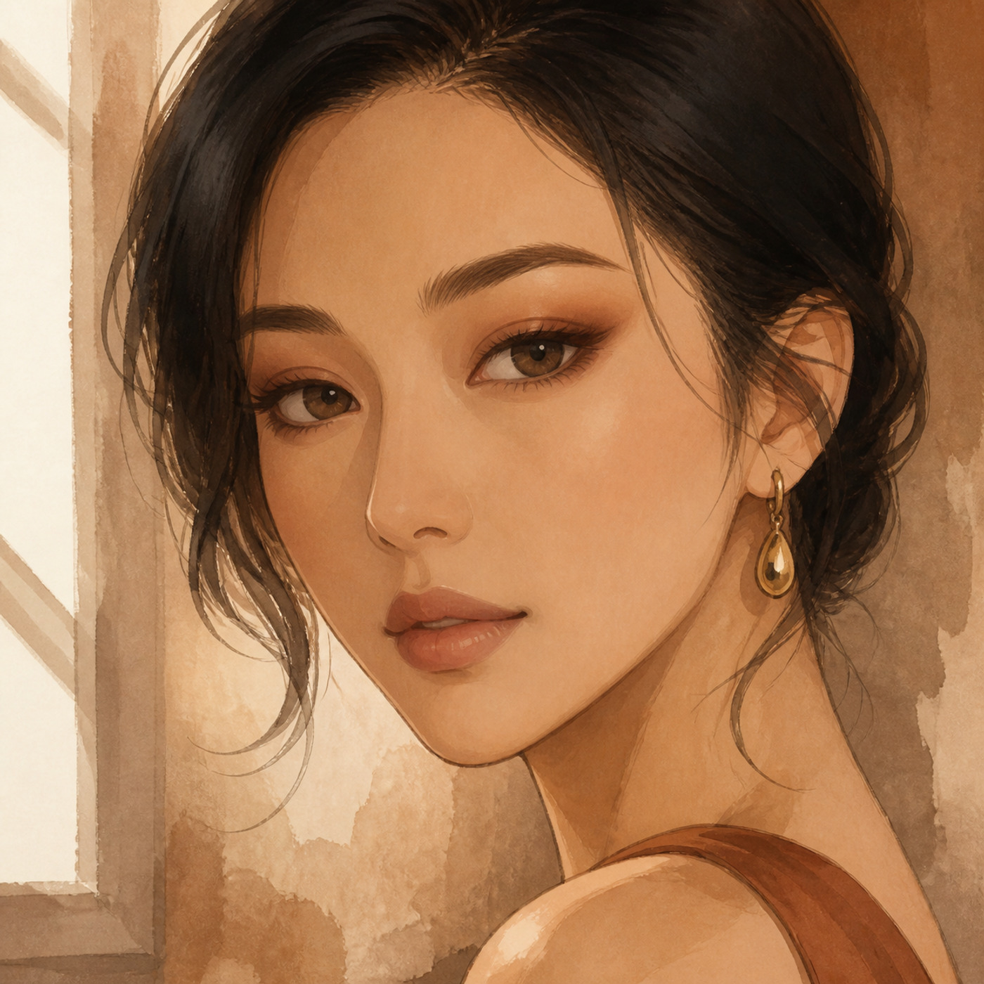 Olhar esfumado elegante